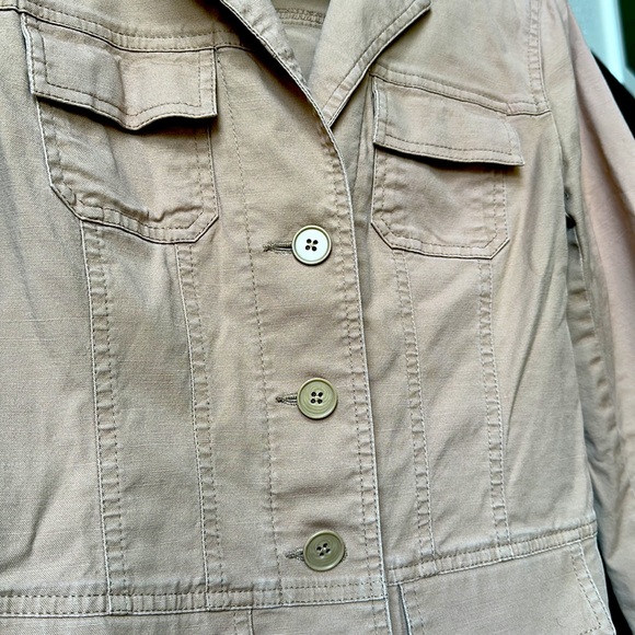 Ann Taylor LOFT - Tan Cotton-Blend Jacket - SZ 6 - Picture 2 of 9